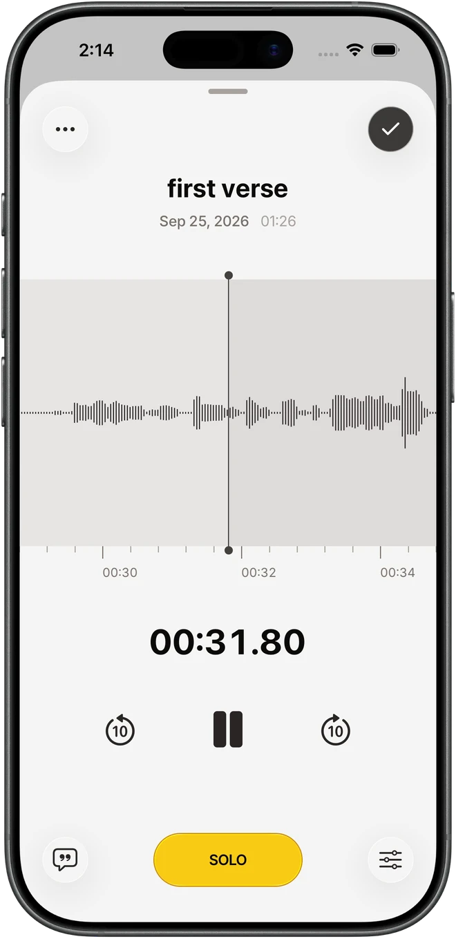 Record an idea and listen back