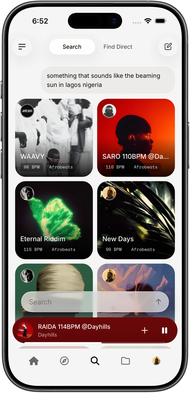 Find beats by describing the sound you have in mind